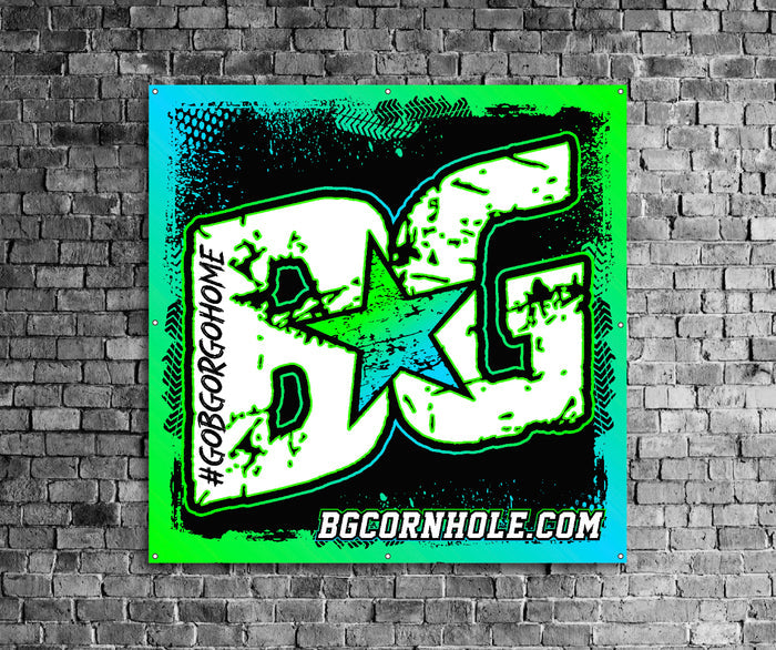 BG Cornhole 4'x4' Matte Finish Vinyl Banner - Hemmed and Grommeted