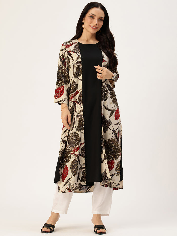 Black Floral Printed Dress, midi dress, dress, women’s western wear, party wear dress, casual wear dress