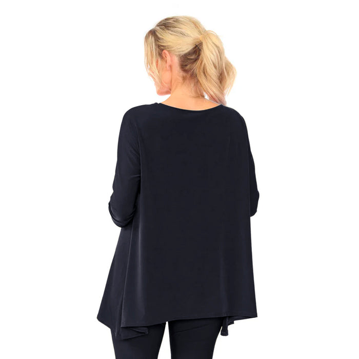 Black Rosette Accent Tunic - 5871T-BLK
