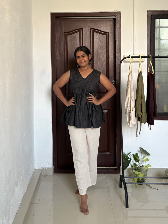 Black sleeveless Peplum Top