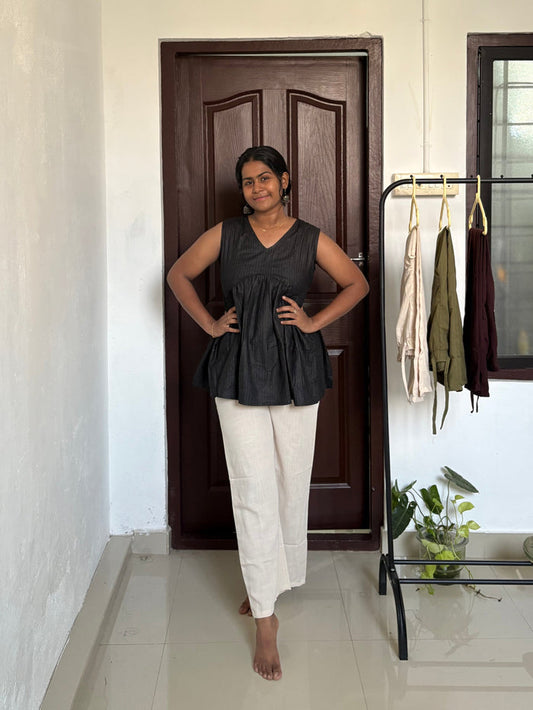 Black sleeveless Peplum Top