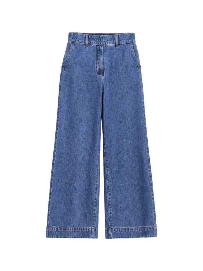 Blue Lyocell Denim Tailored Jeans