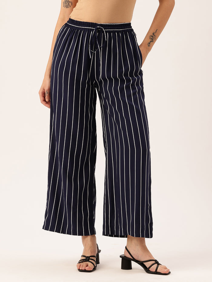 Blue Striped Palazzos
