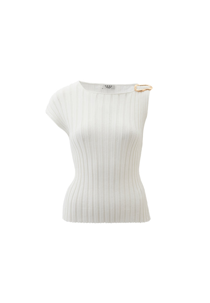 Boat Neck Blouse - ICE MILK