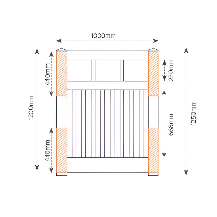 Oxworks Bridgehampton PVC Gate - White - 1000mm x 1200mm - Image 2