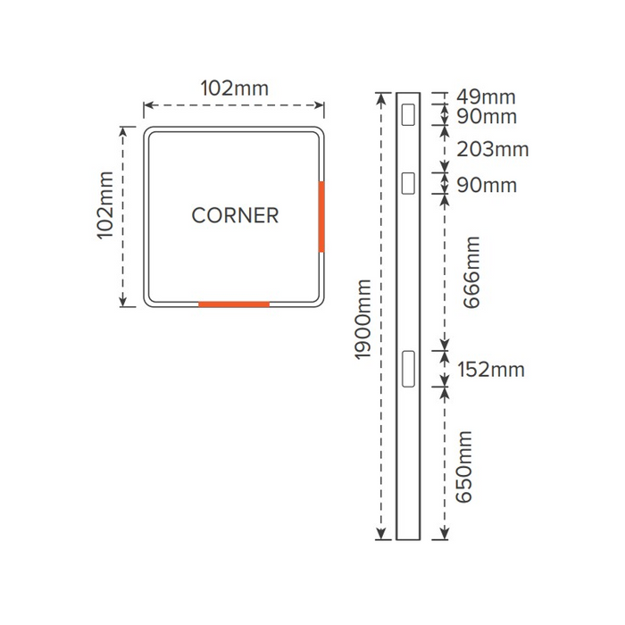 Oxworks Bridgehampton PVC Corner Post - White - 102mm x 102mm x 1900mm - Image 2