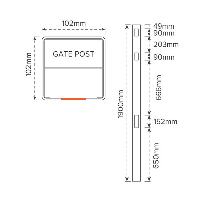 Oxworks PVC Gate Post - White - 102 x 102 x 1900mm - Image 2