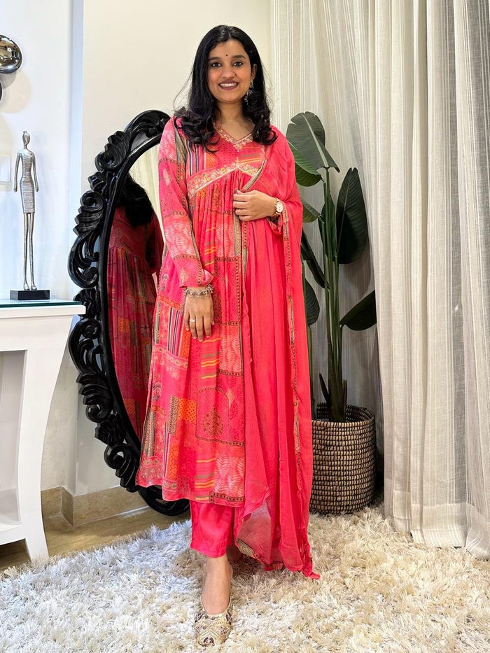 Bright Pink Chinnon Alia Set