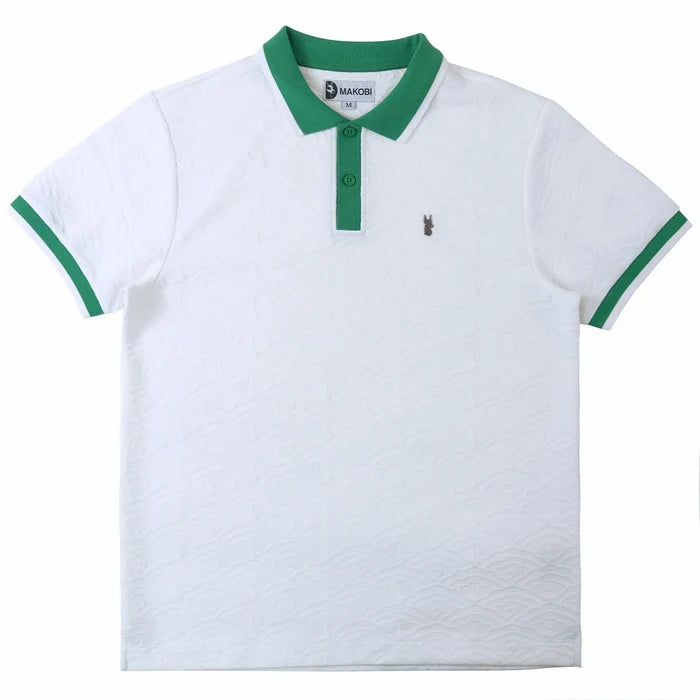 (B&T) MAKOBI "BELLAGIO KNIT" POLO TEE - M384B - WHITE/GREEN