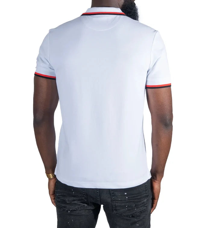 (B&T) MAKOBI "VERONA CHEETAH" POLO SHIRT - M388B - WHITE