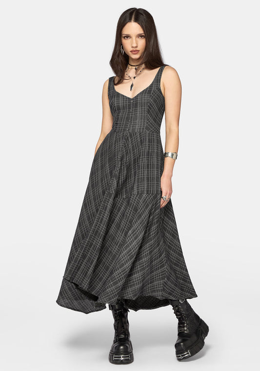Caledon Check Gauze Midaxi Dress