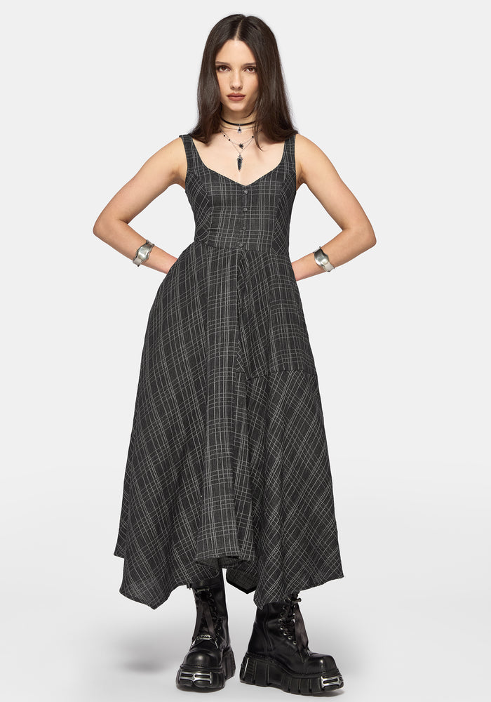 Caledon Check Gauze Midaxi Dress