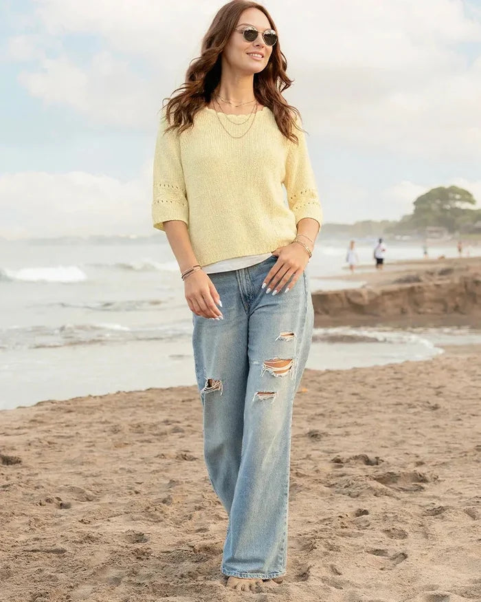 Calliope Scalloped Sweater-Sweaters-Uniquities