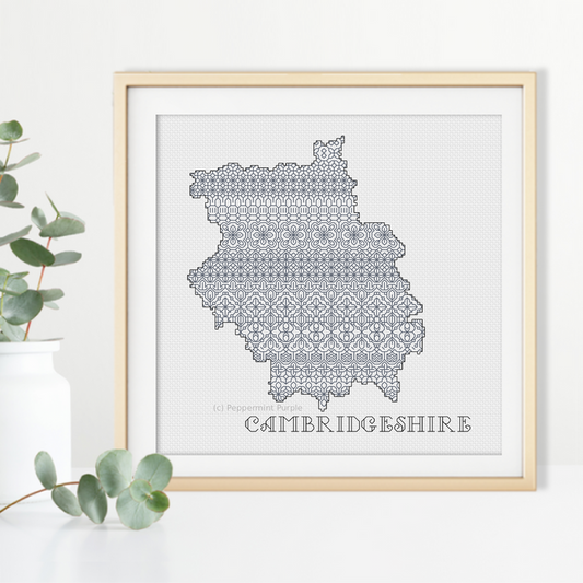 Cambridgeshire Blackwork Pattern Blackwork Pattern by Peppermint Purple