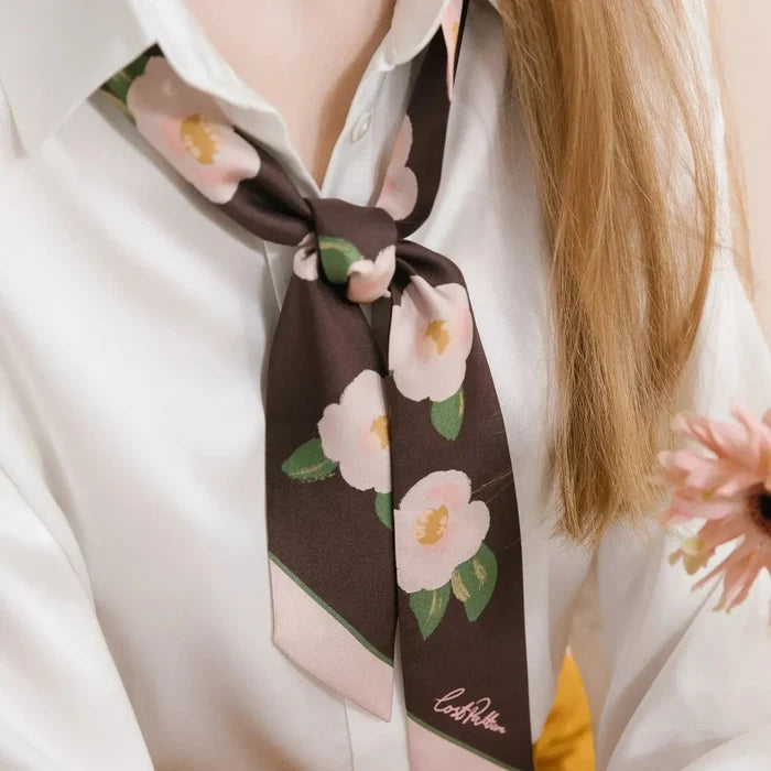 Camellia Twilly Scarf-Accessories-Uniquities