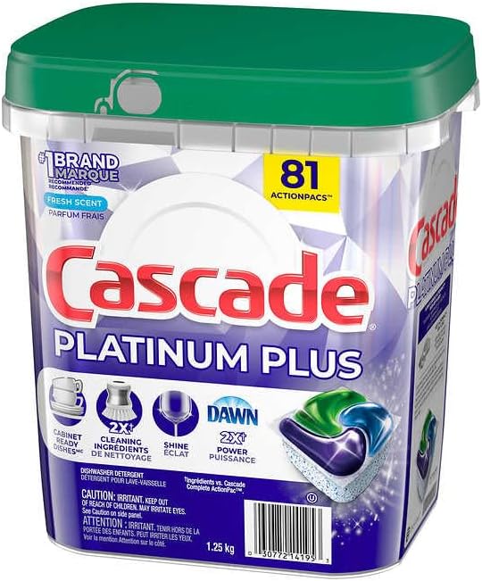 Cascade Platinum Plus Action Pacs Dishwasher Detergent Capsules, 81 Count - Shoppers-kart.com