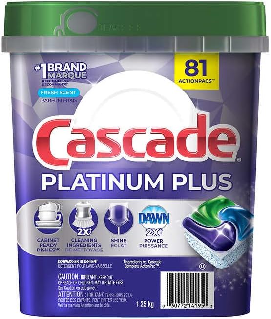 Cascade Platinum Plus Action Pacs Dishwasher Detergent Capsules, 81 Count - Shoppers-kart.com
