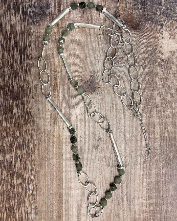 Cassie Ladies Beaded Silver Necklace - Image 1 - The Classic Boutique