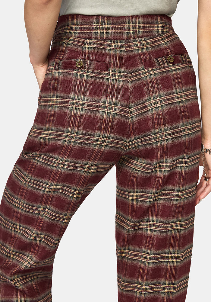 Cecily Buckle Balloon Trouser - Burgundy