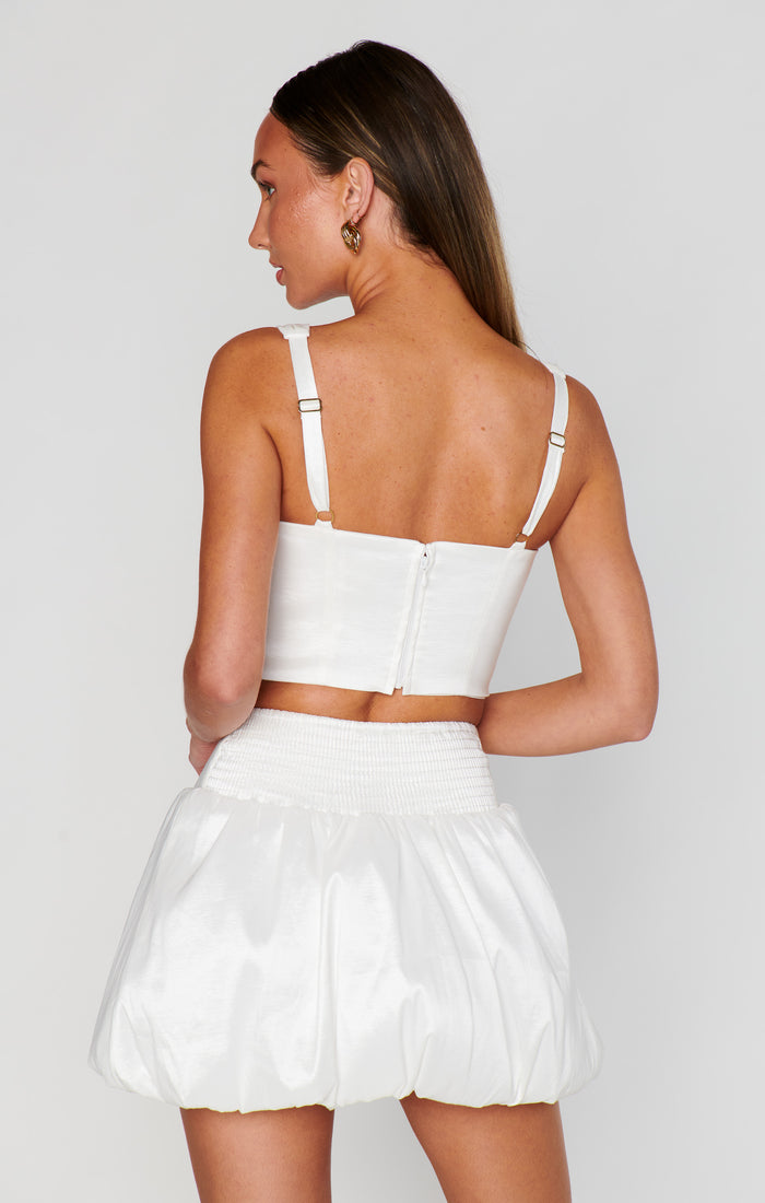 Celeste Skort ~ White Taffeta