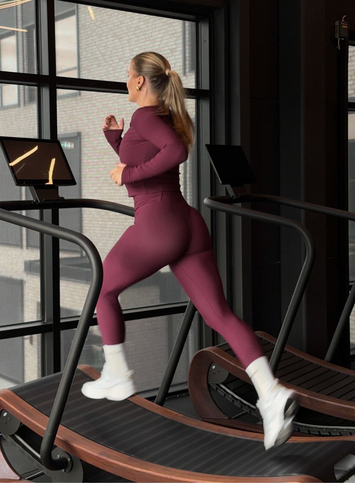 Cherry Ribbed Performance Tights