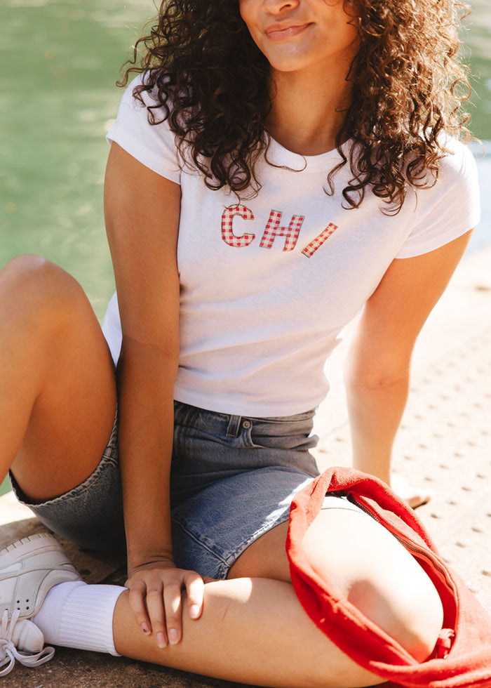 Chi Gingham Baby Tee