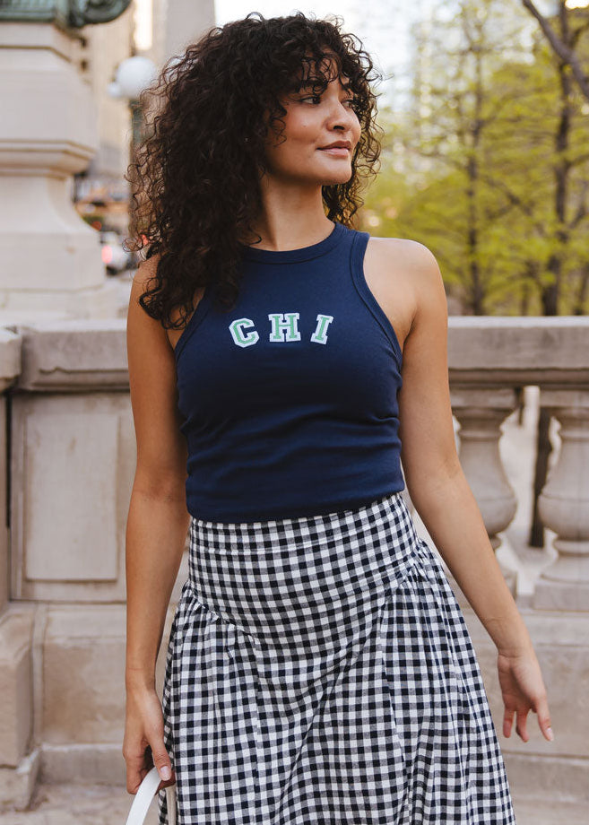 Chi Racer Tank - Navy