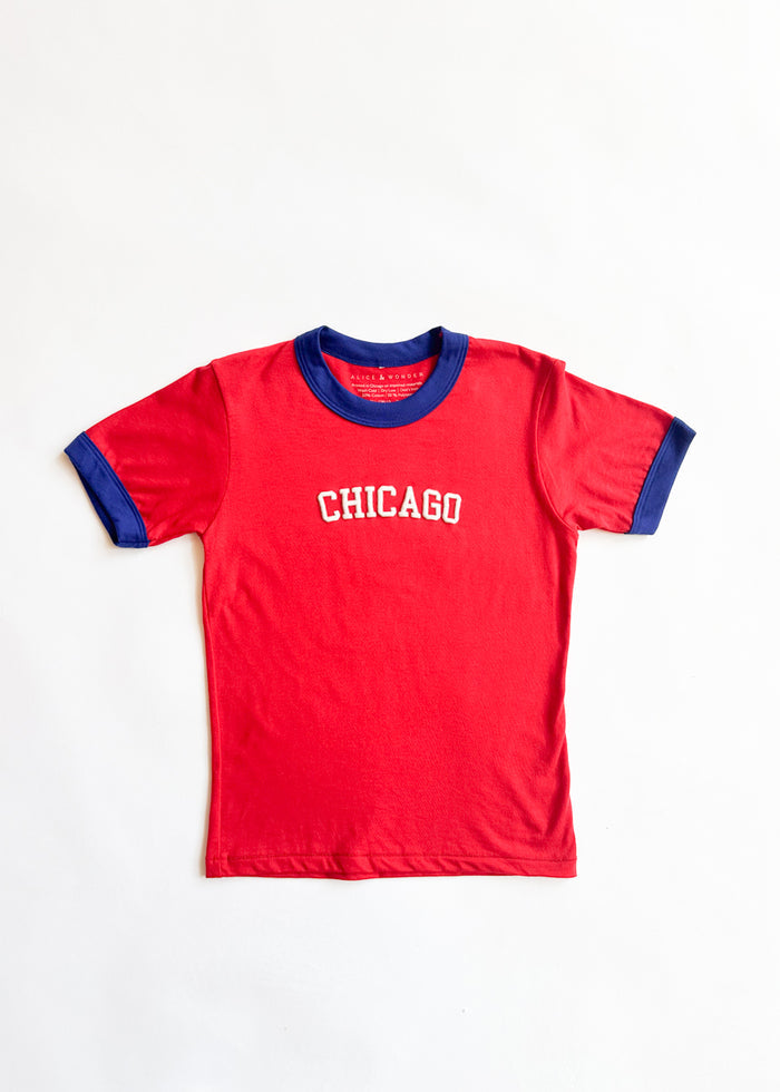 Chicago Ringer Baby Tee - Red