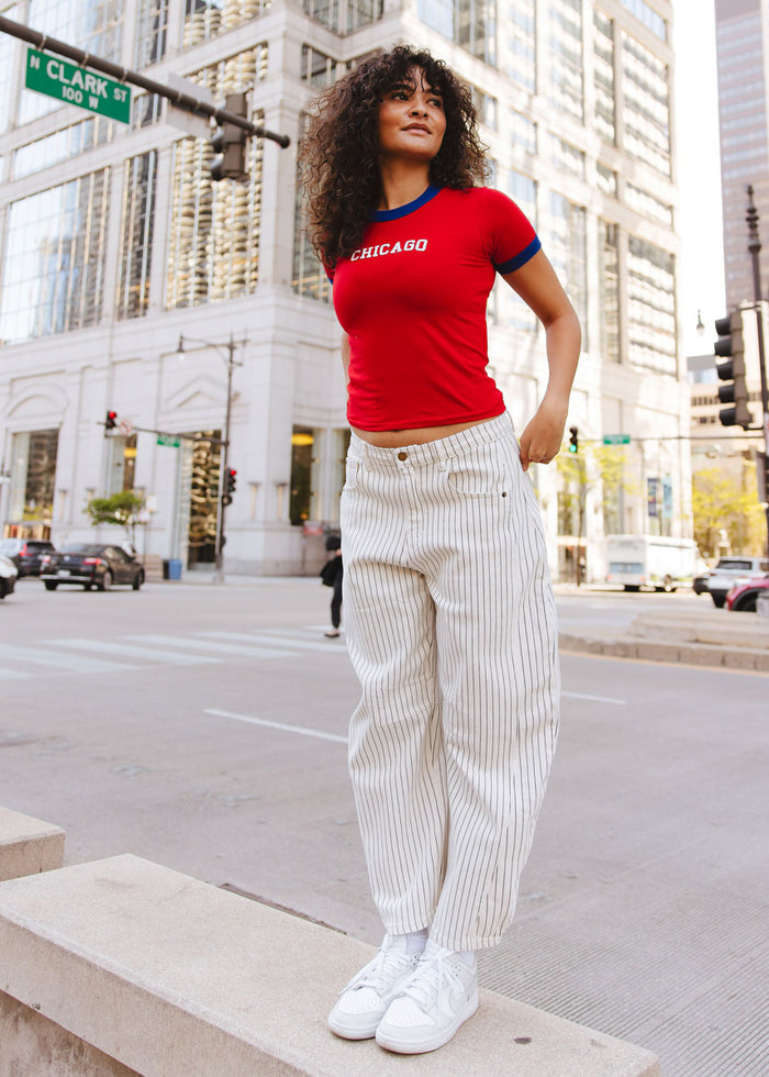 Chicago Ringer Baby Tee - Red