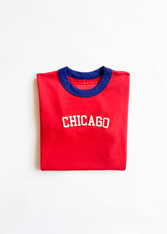 Chicago Ringer Baby Tee - Red