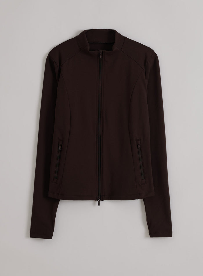 Chocolate Sense Zip Jacket laid flat