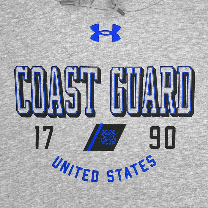Coast Guard Under Armour 1790 Icon Fleece Hood (Grey)