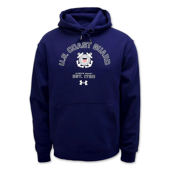 Coast Guard Under Armour Always Ready Rival Fleece Hood (Navy)