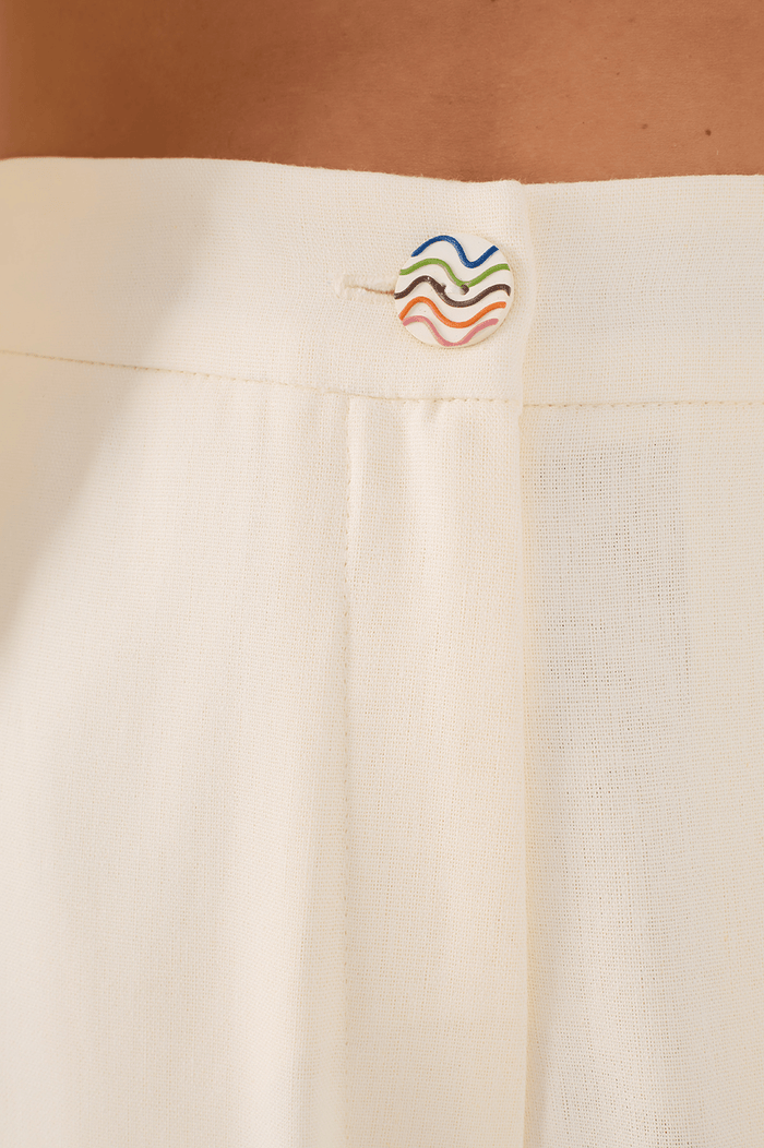 Colorful Waves Embroidered Linen Pants