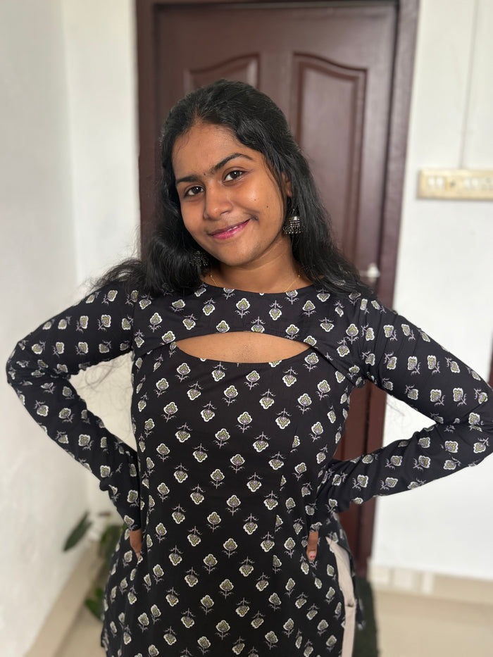 Convertible Black Kurti