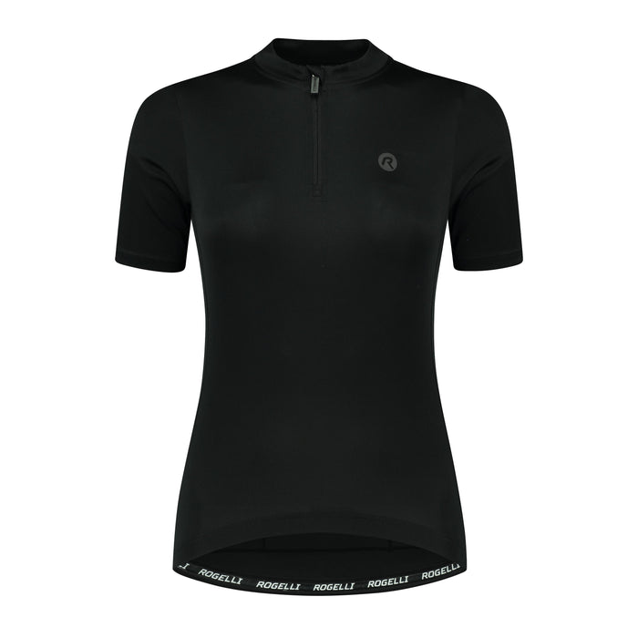 Rogelli Core fietsshirt dames zwart korte mouw voorkant.
