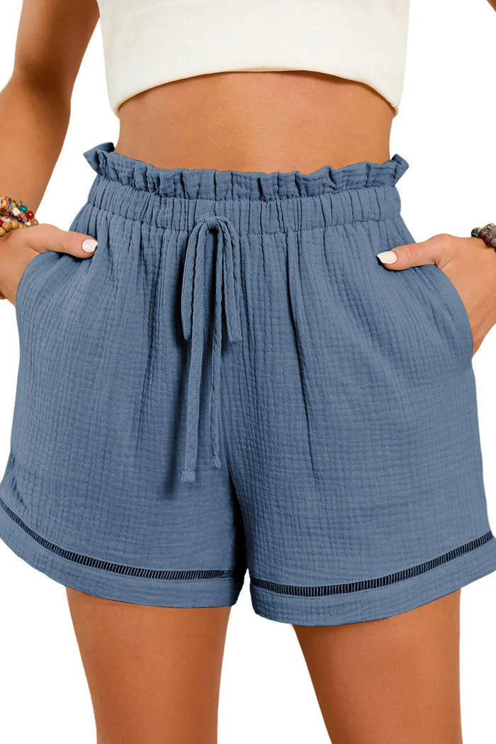 Cotton Gauze Paper-bag Shorts - Bottoms/Casual