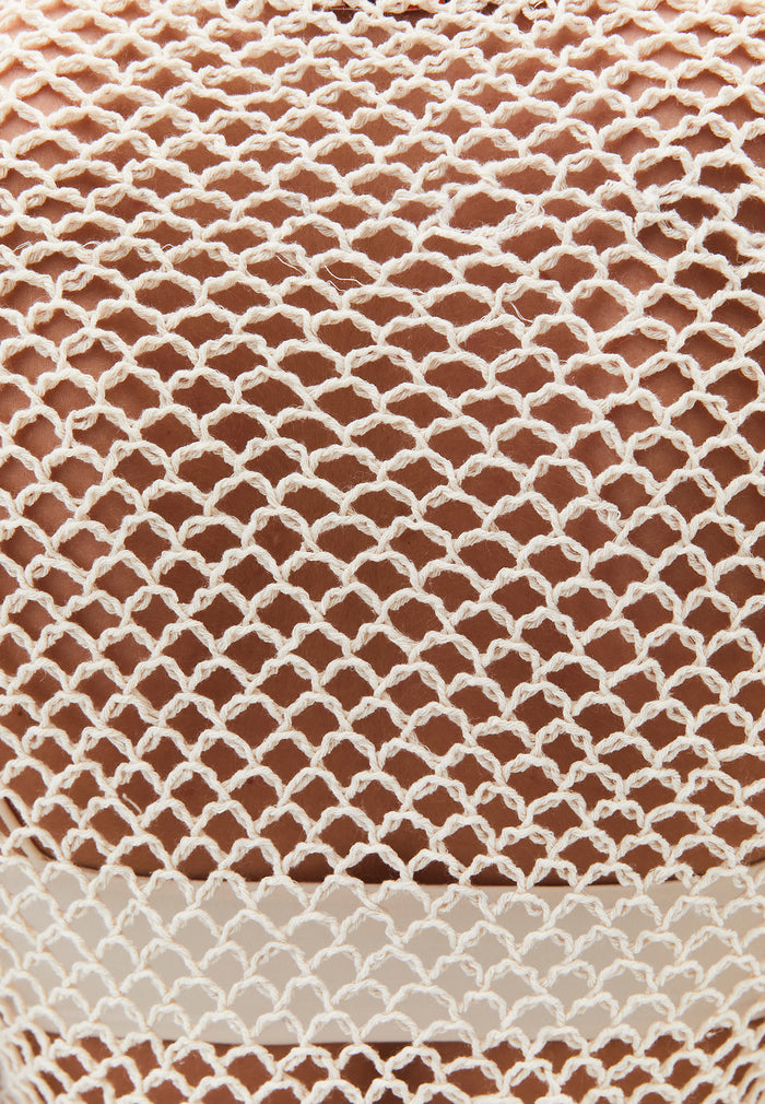 Cotton Long Sleeved Blouse - ALMOND MILK