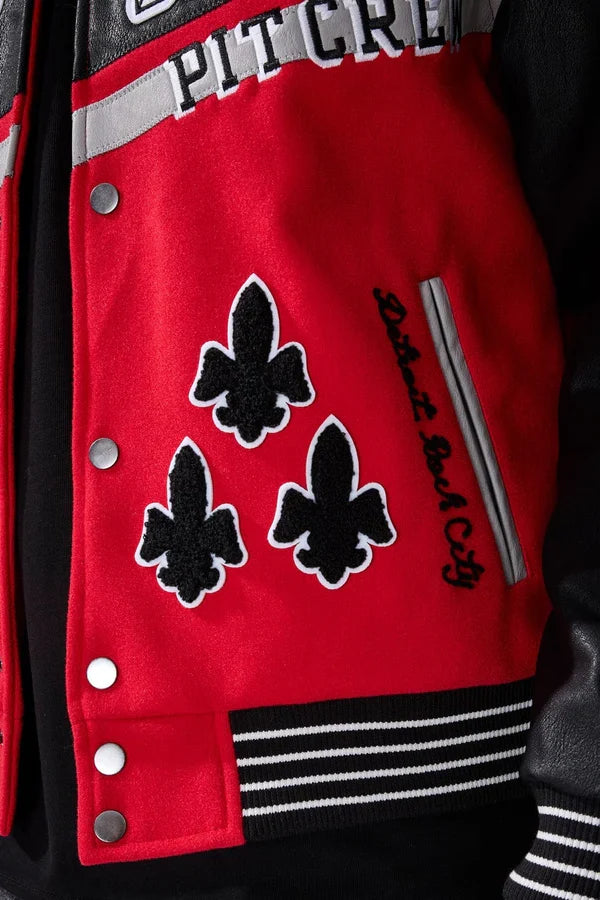 JORDAN CRAIG DETROIT PITCREW VARSITY JACKET - 91652 - RED