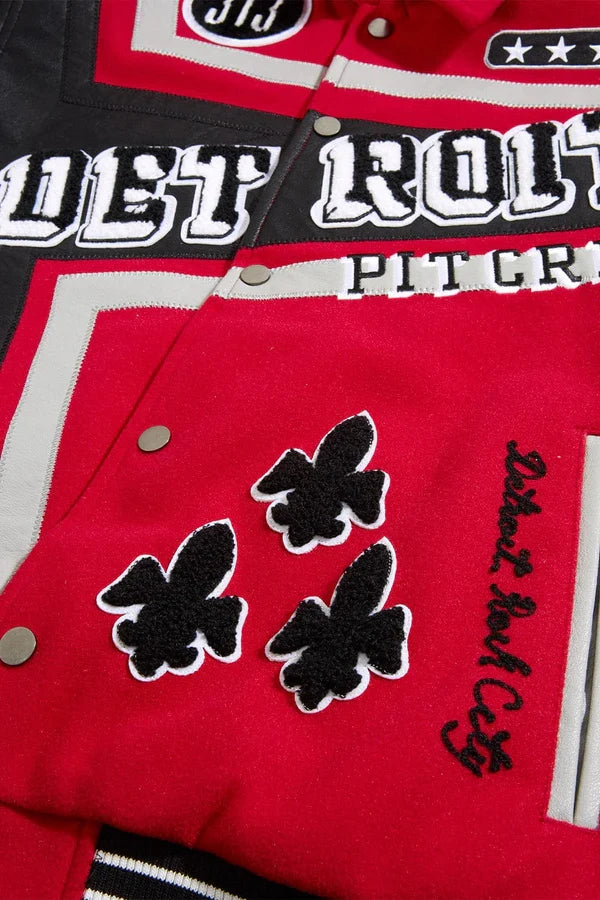 JORDAN CRAIG DETROIT PITCREW VARSITY JACKET - 91652 - RED