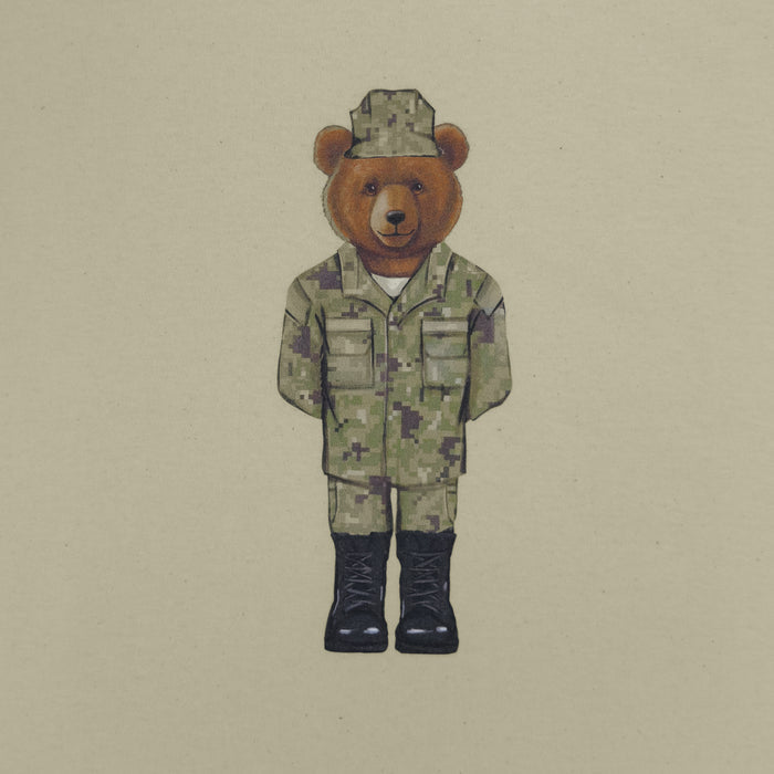 Crew Dog Navy Uniform Bear T-Shirt (Cream)