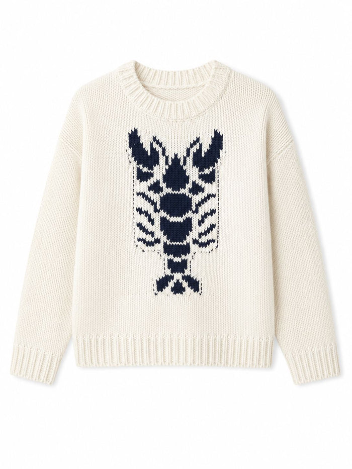 Cropped Lobster Sweater-Sweaters-Uniquities