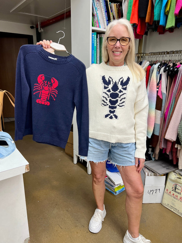 Cropped Lobster Sweater-Sweaters-Uniquities