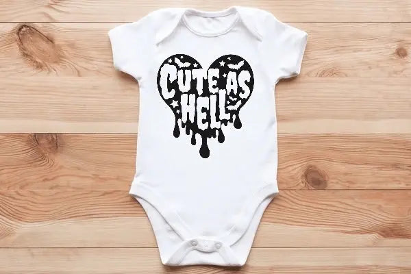 Cute as Hell baby vest🖤🦔 Claxton Creations GB