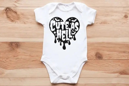 Cute as Hell baby vest🖤🦔 Claxton Creations GB