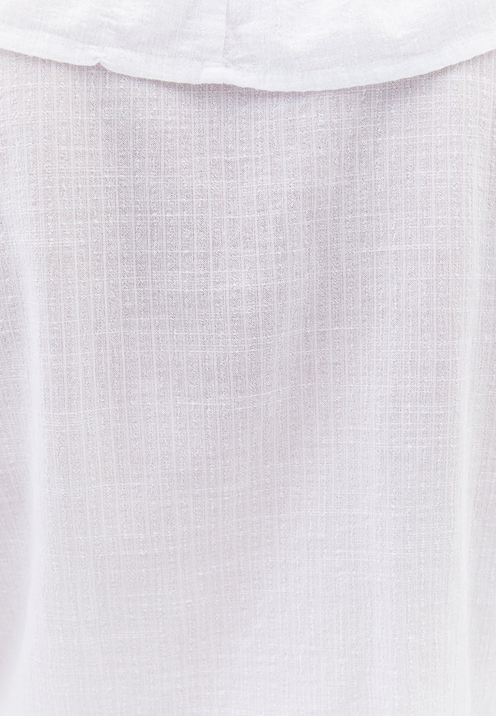 Deep Neck Blouse - WHITE
