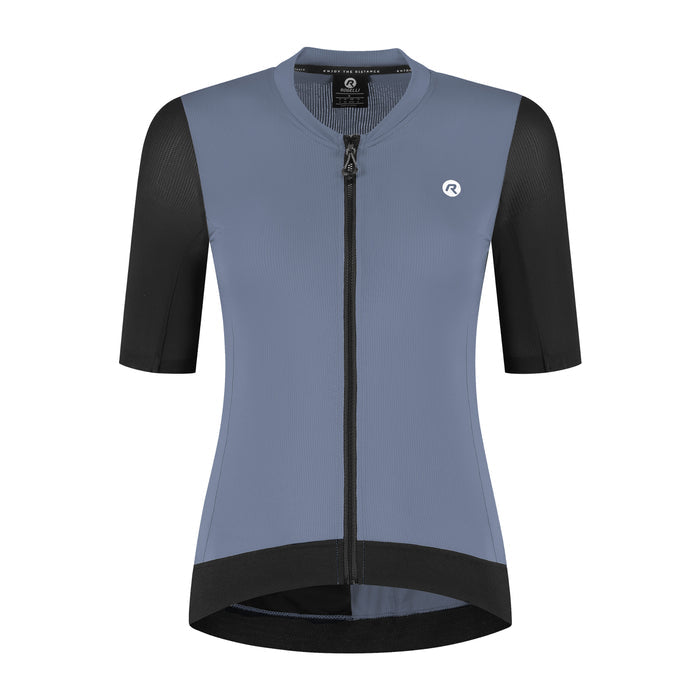 Rogelli Distance II fietsshirt dames blauw korte mouw voorkant.