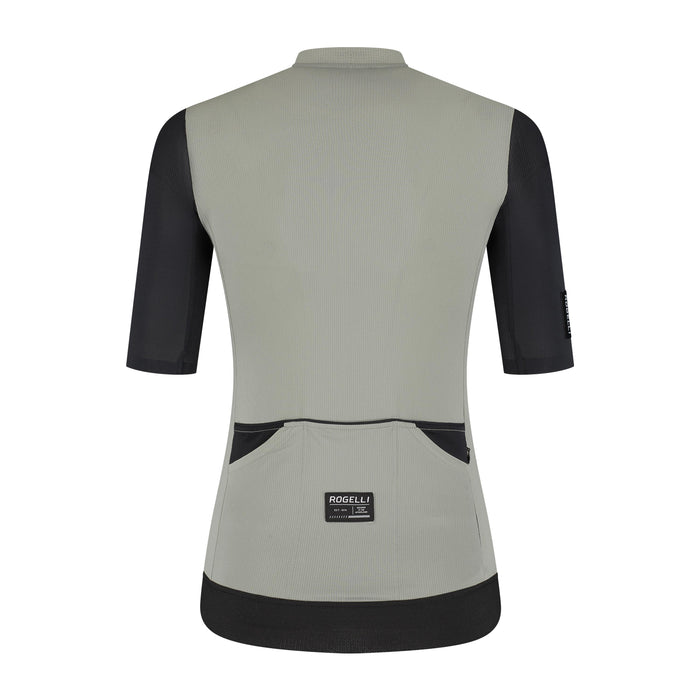 Rogelli Distance II fietsshirt dames taupe korte mouw achterkant.