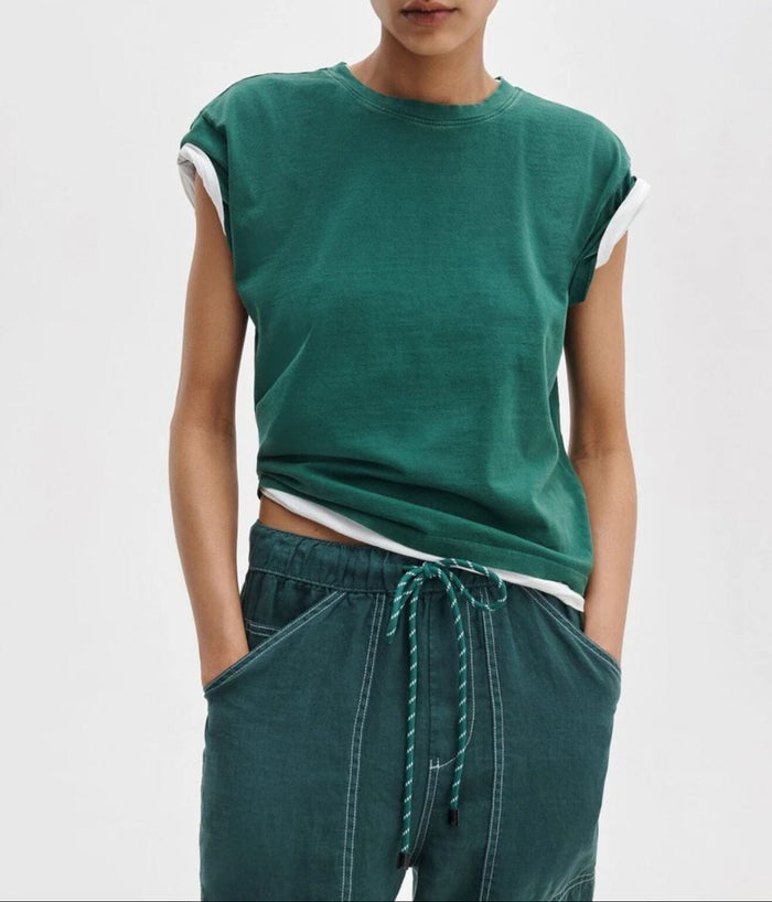 Distressed Wash Kelly Boxy Tee-Tee Shirts-Uniquities