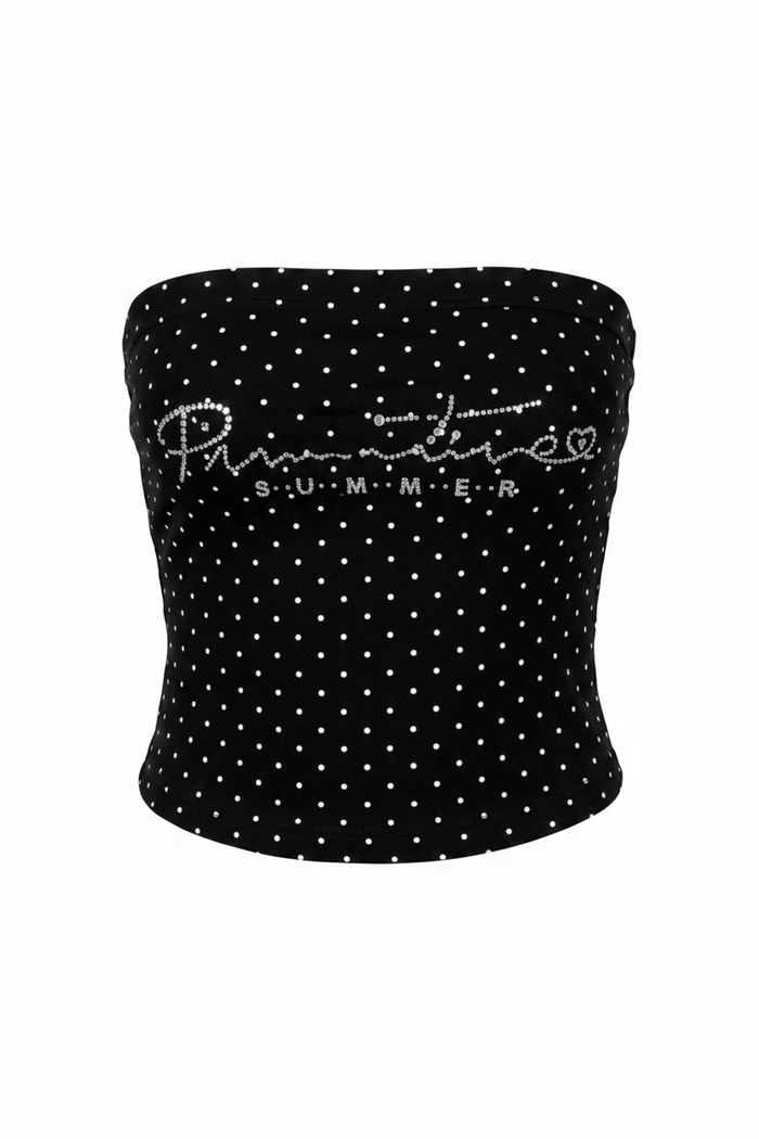 Dotty Sleeveless Top — tube top in white | CRUX